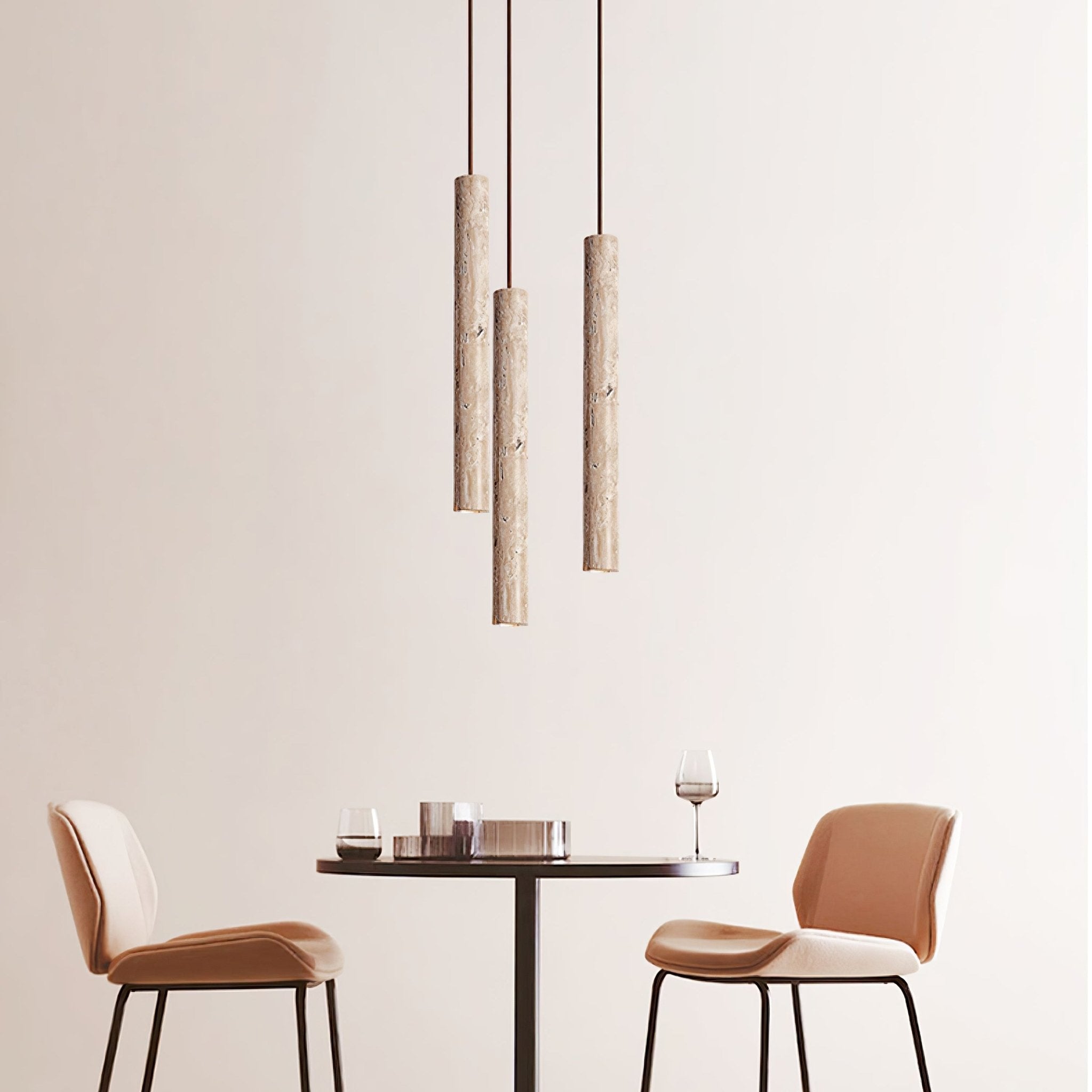 Suspension moderne Assar en Travertin jaune
