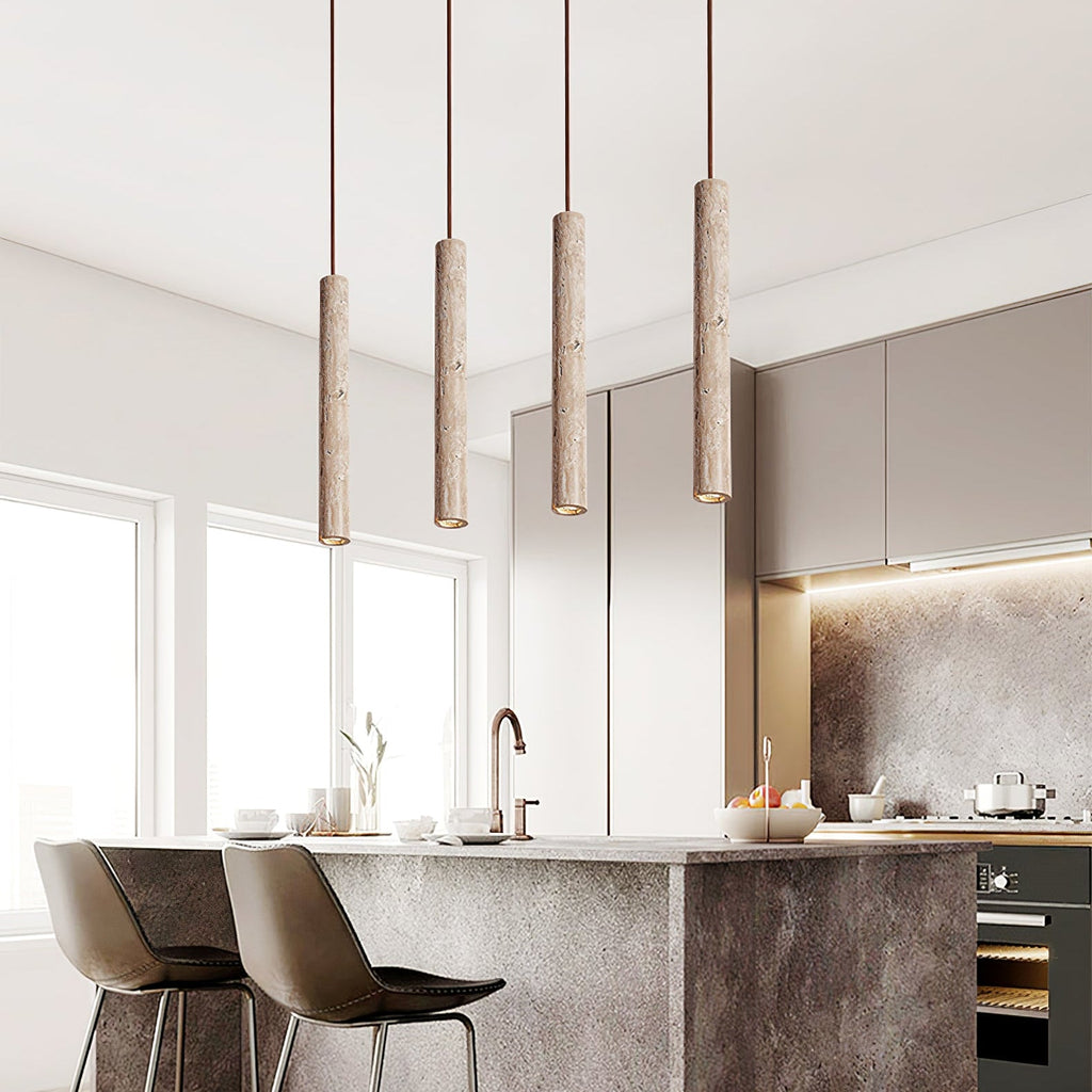 Suspension moderne Assar en Travertin jaune