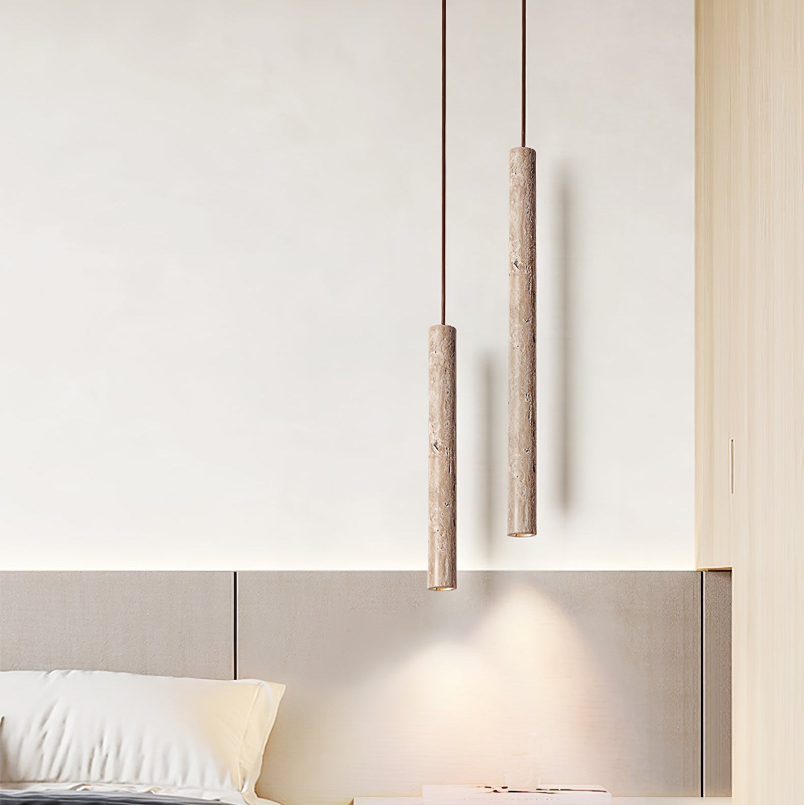 Suspension moderne Assar en Travertin jaune