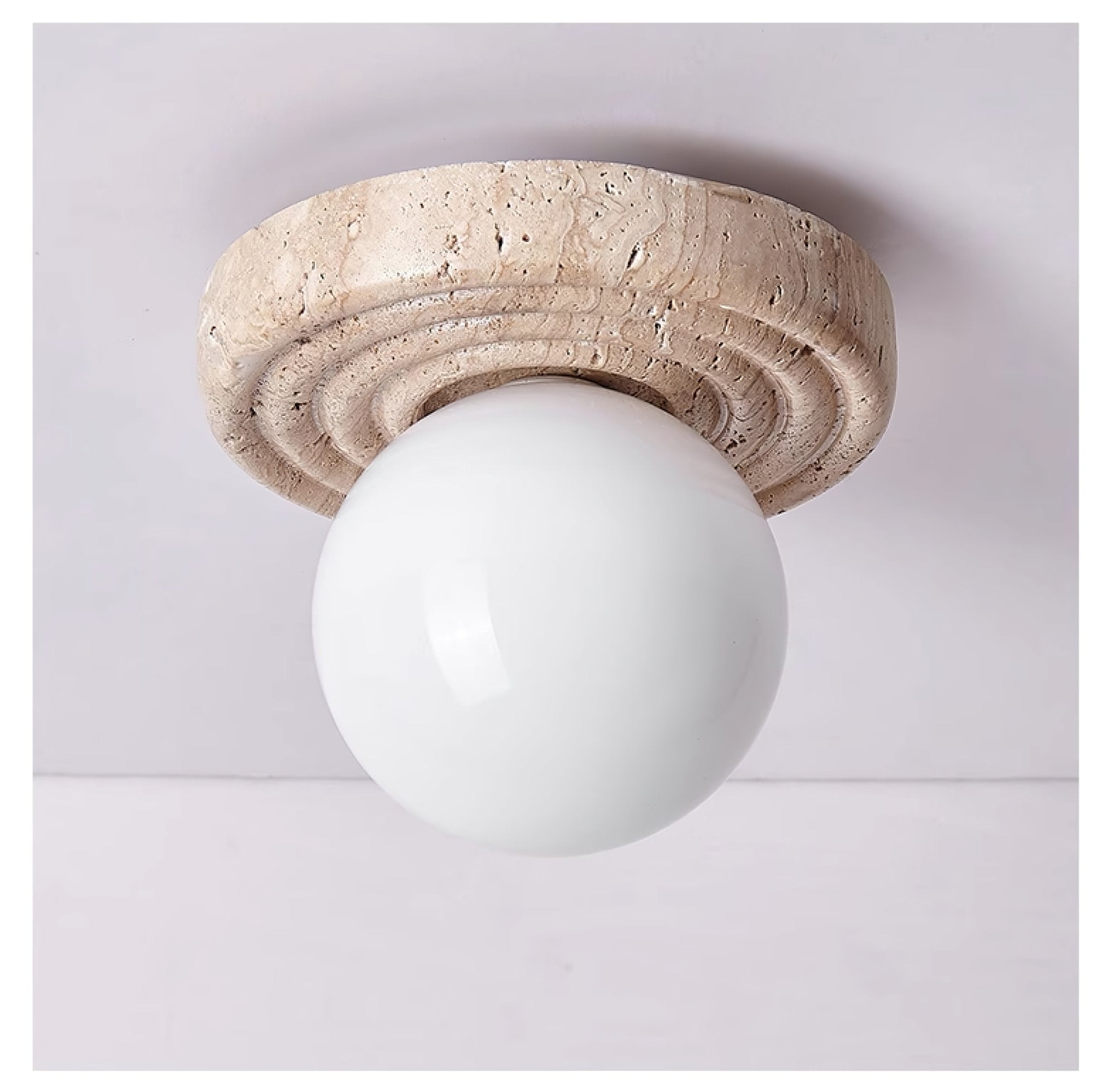 Plafonnier moderne Scofield en Travertin jaune et blanc