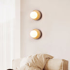 Applique murale moderne Gjermund en Travertin jaune et blanc