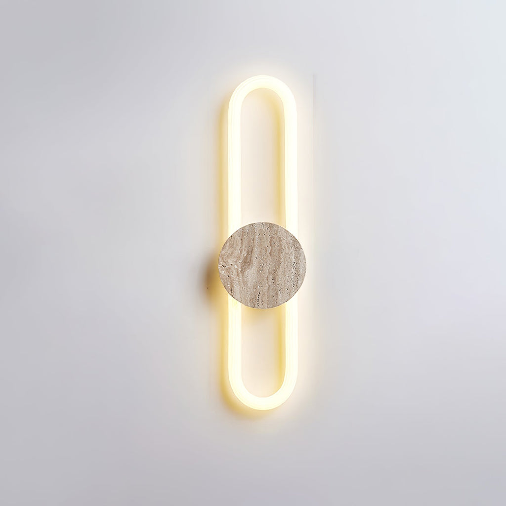Applique murale moderne Ryen en Travertin jaune et blanc