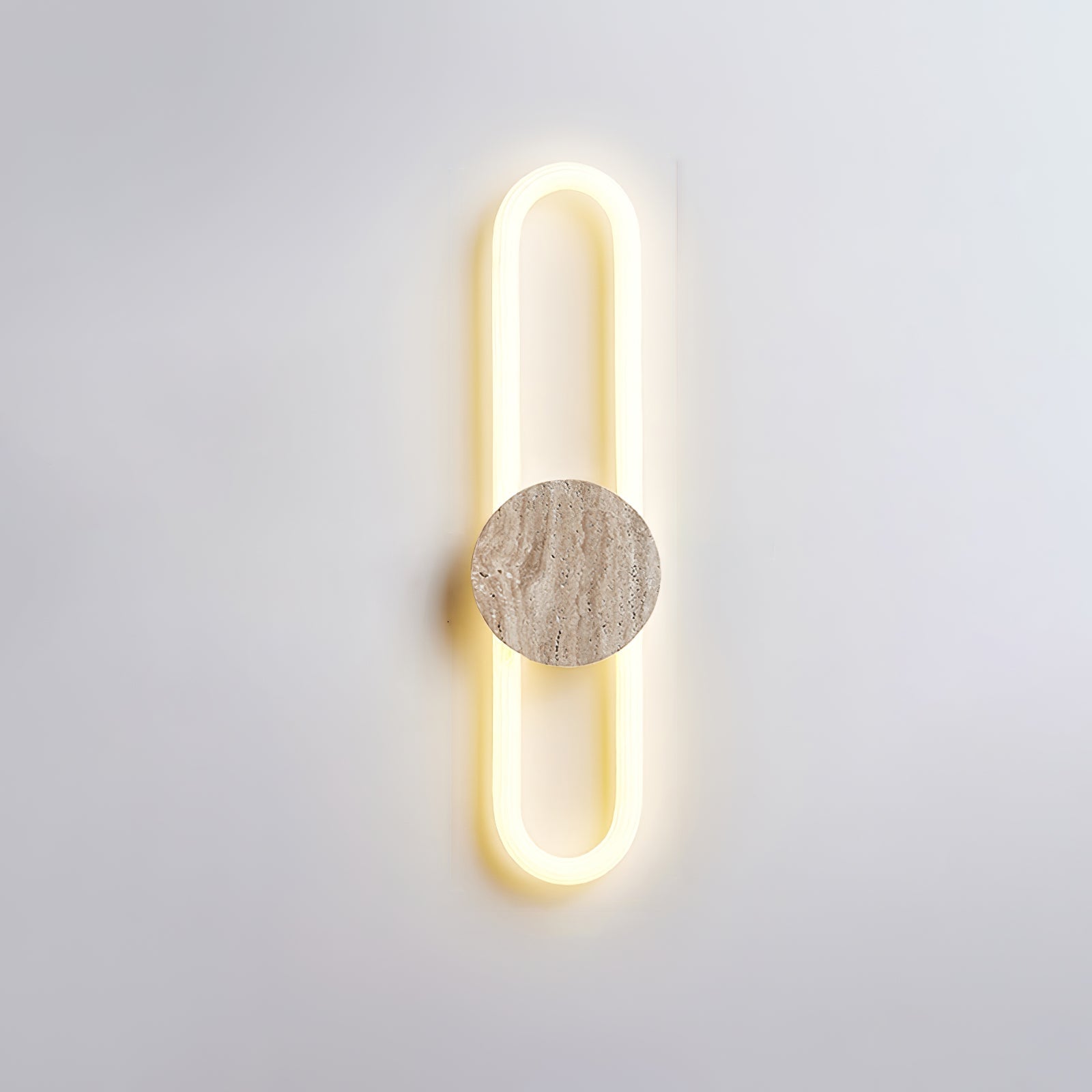 Applique murale moderne Ryen en Travertin jaune et blanc
