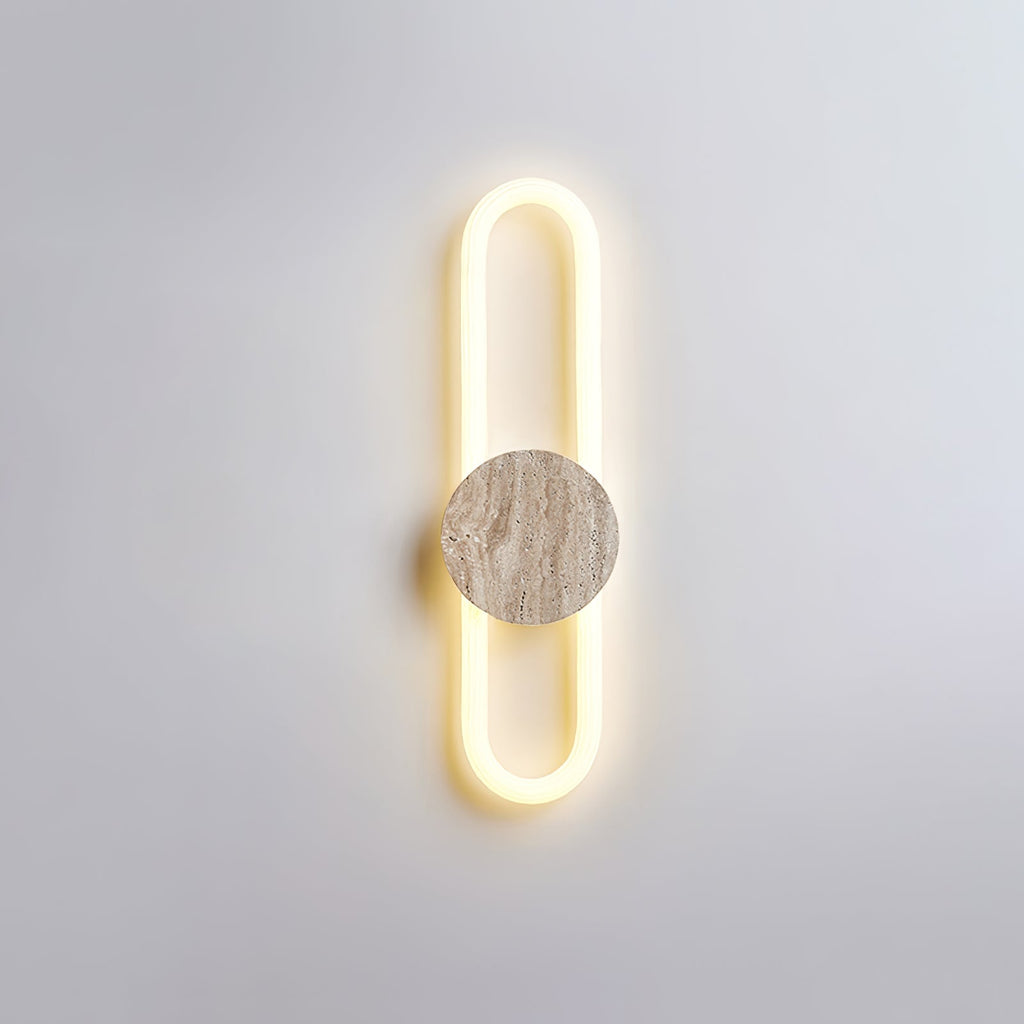 Applique murale moderne Ryen en Travertin jaune et blanc