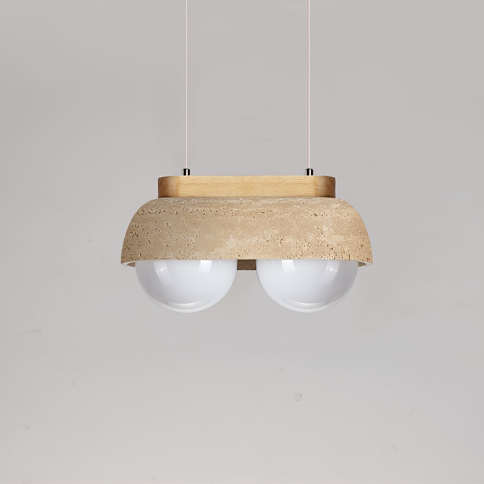 Suspension moderne Holte en Bois et travertin jaune