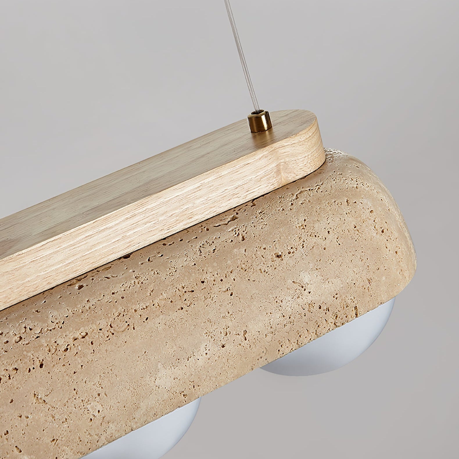 Suspension moderne Holte en Bois et travertin jaune
