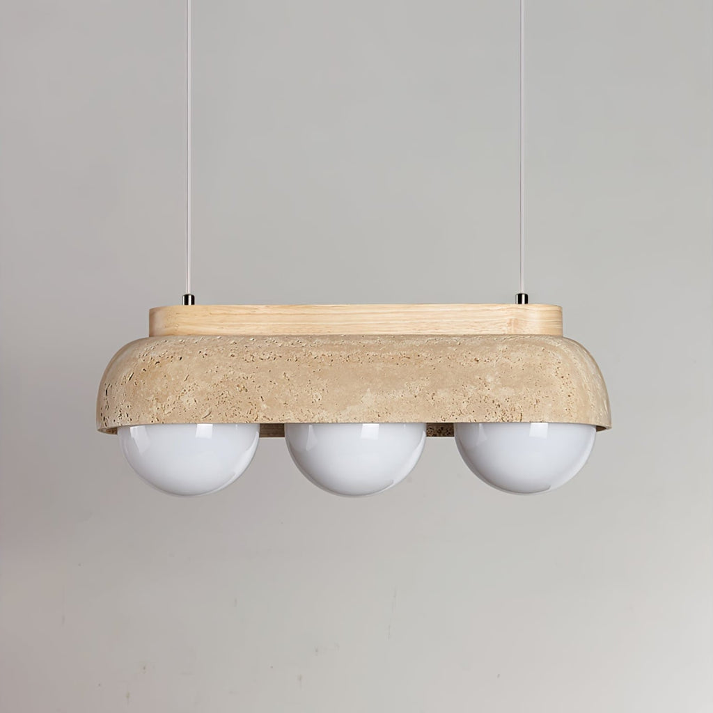 Suspension moderne Holte en Bois et travertin jaune