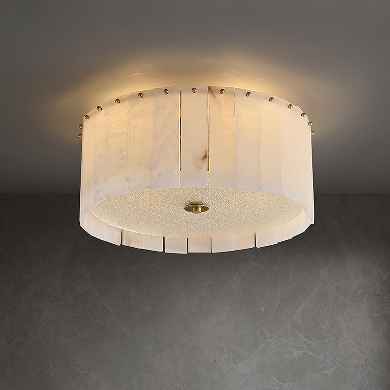 Plafonnier moderne Ensi en Albâtre Laiton et blanc