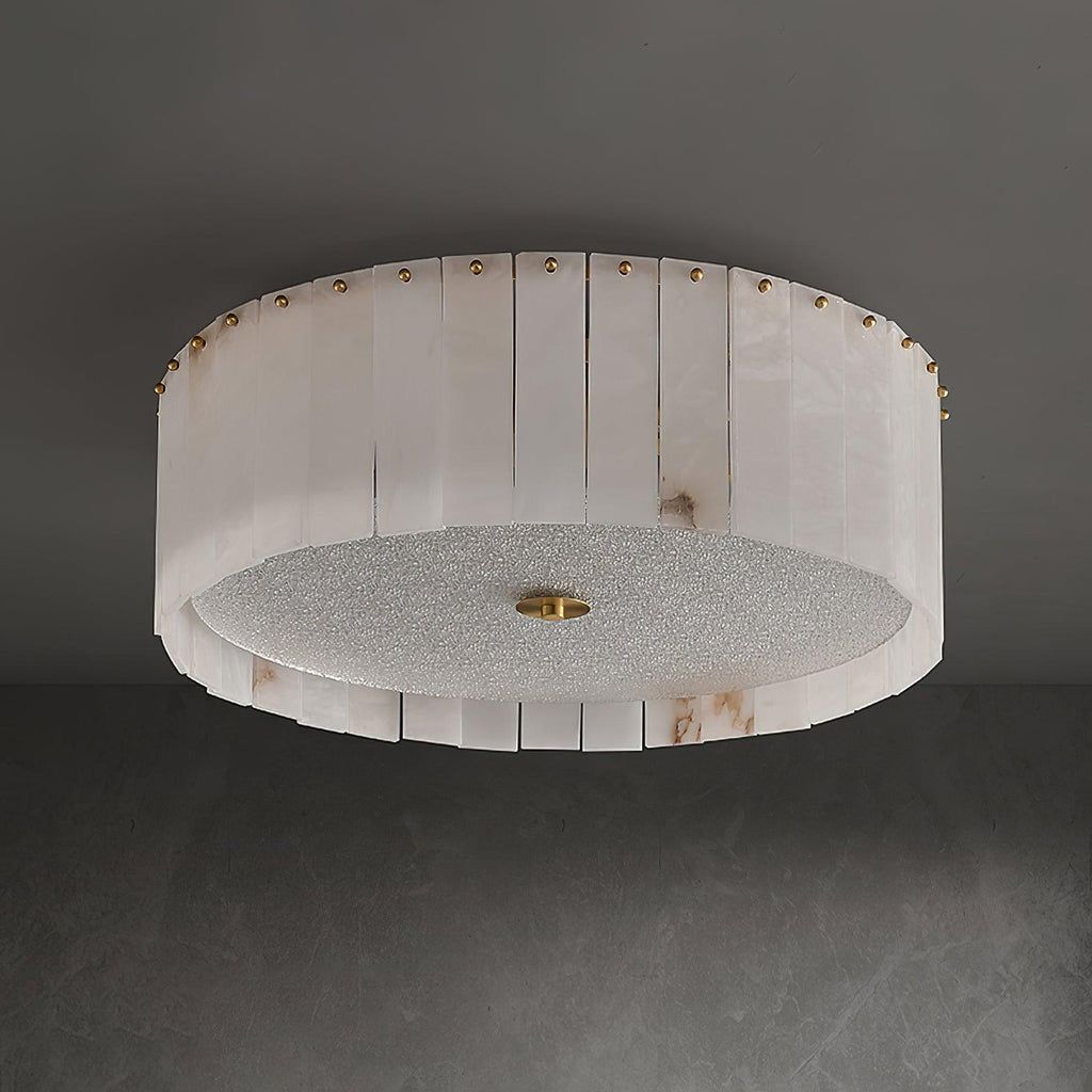 Plafonnier moderne Ensi en Albâtre Laiton et blanc