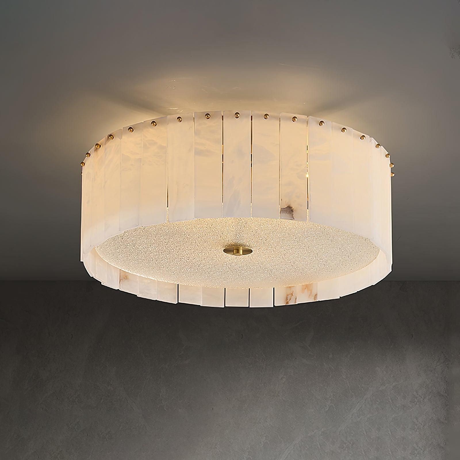 Plafonnier moderne Ensi en Albâtre Laiton et blanc