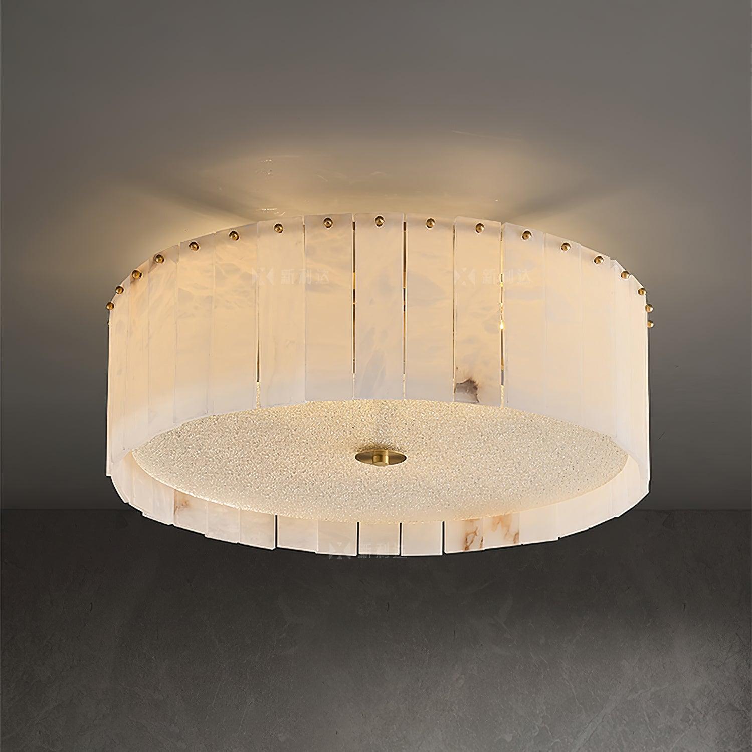Plafonnier moderne Ensi en Albâtre Laiton et blanc
