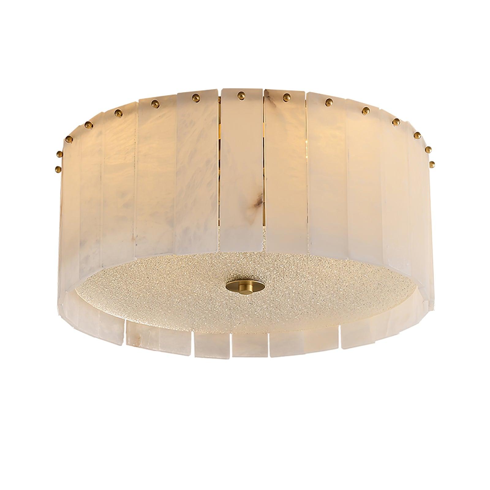 Plafonnier moderne Ensi en Albâtre Laiton et blanc