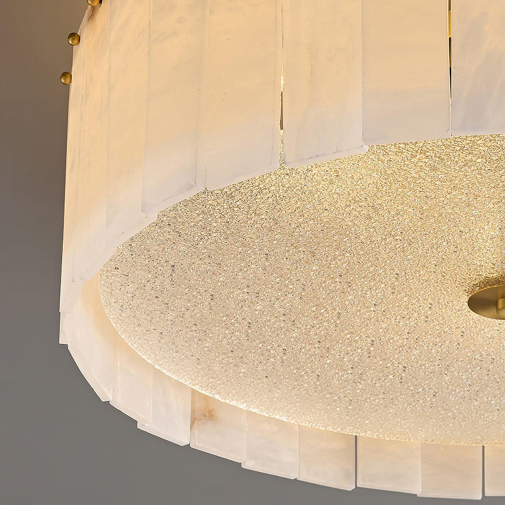 Plafonnier moderne Ensi en Albâtre Laiton et blanc