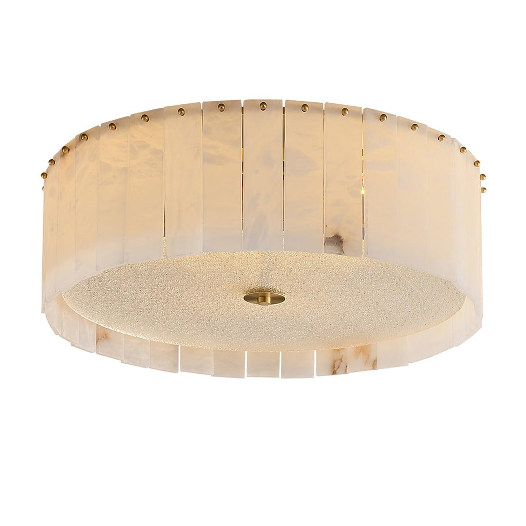 Plafonnier moderne Ensi en Albâtre Laiton et blanc