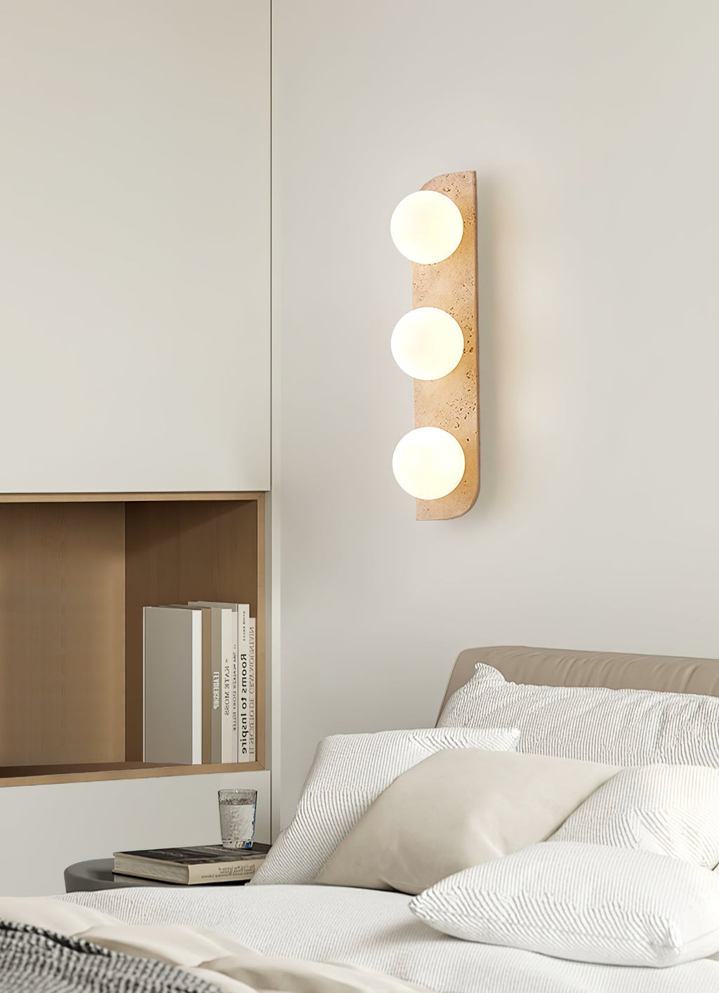 Applique murale moderne Teal en Travertin jaune et blanc