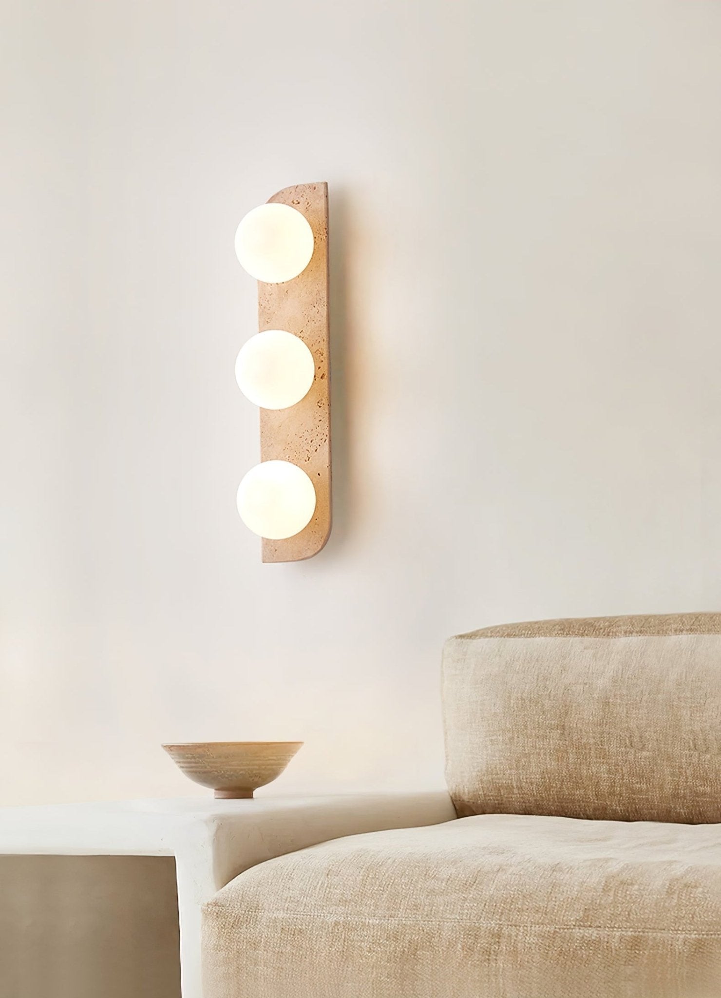 Applique murale moderne Teal en Travertin jaune et blanc