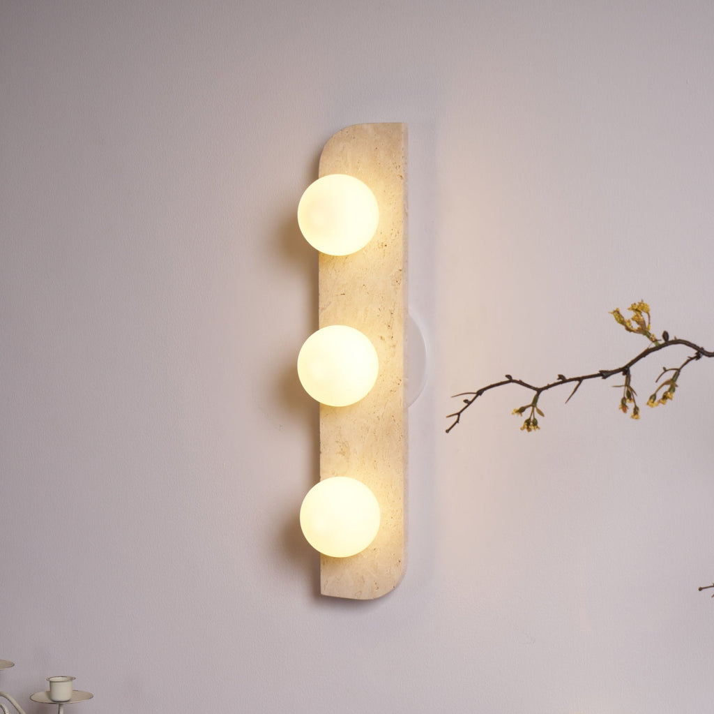 Applique murale moderne Teal en Travertin jaune et blanc