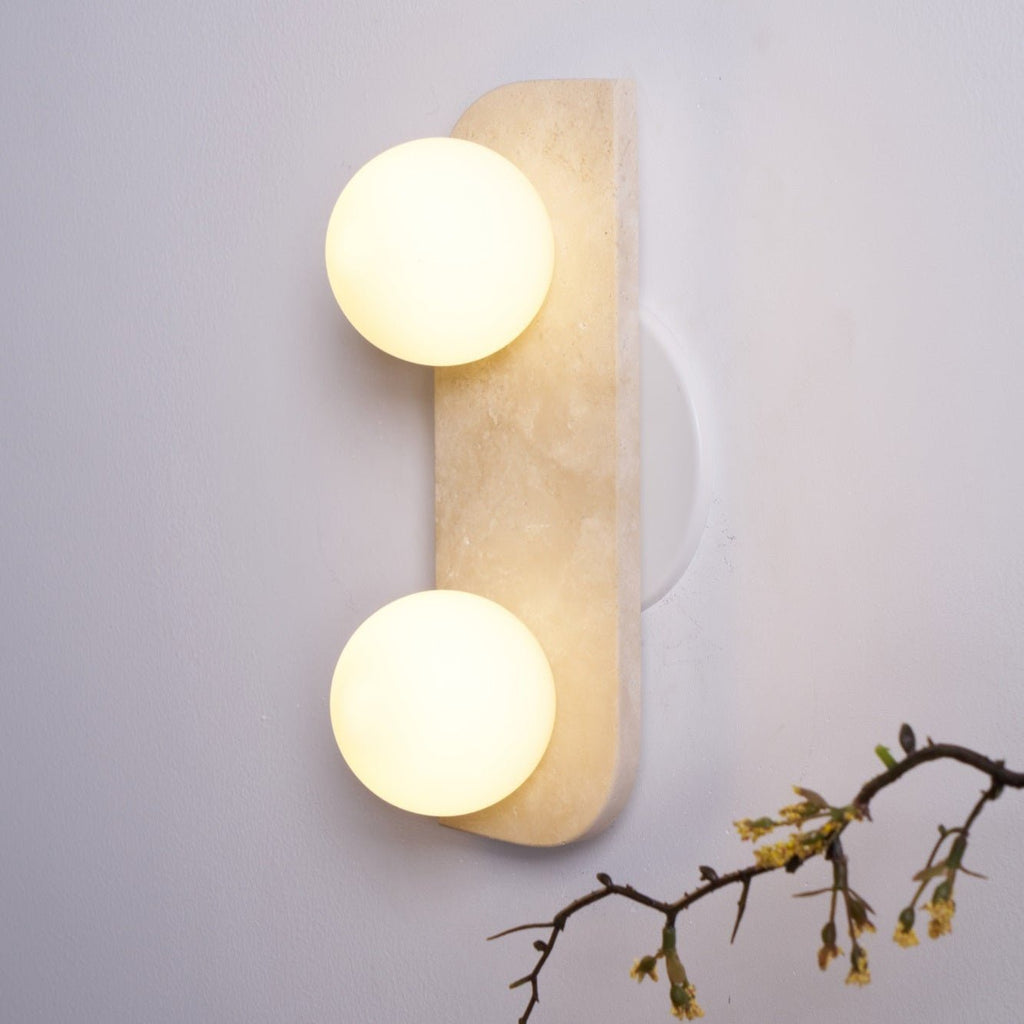 Applique murale moderne Teal en Travertin jaune et blanc