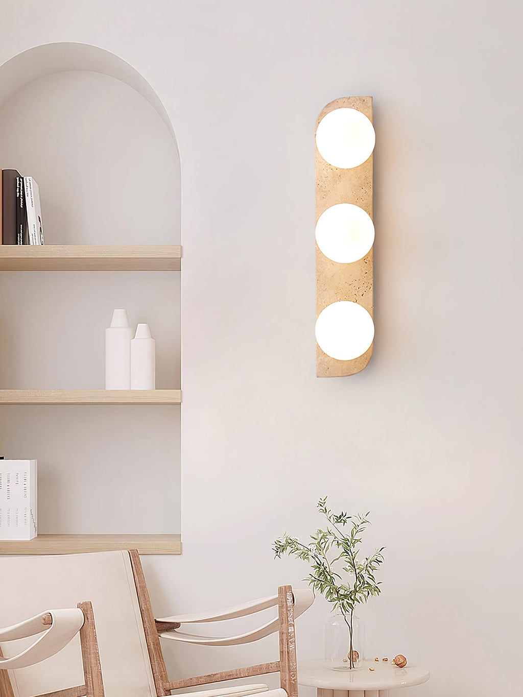 Applique murale moderne Teal en Travertin jaune et blanc