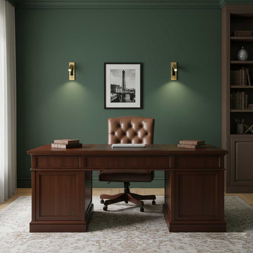 Applique murale moderne Norte en Alliage d'aluminium Mat noir et cuivre
