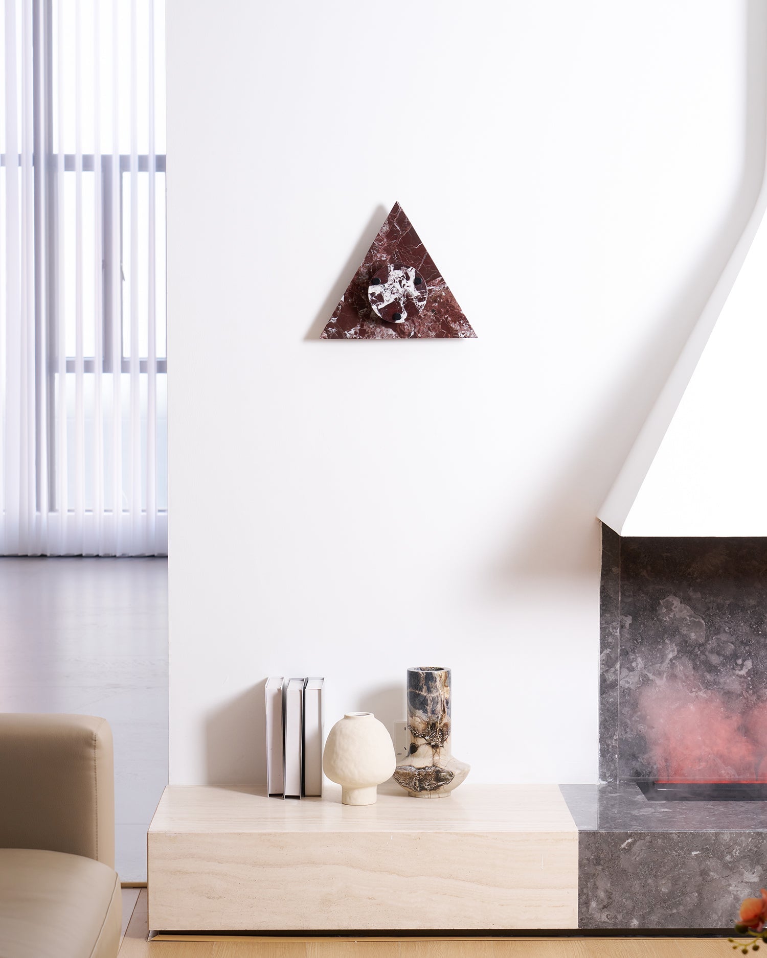 Applique murale moderne Kall en Marbre Rouge