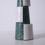 Lampe à poser moderne Dadi en Marbre Vert et blanc