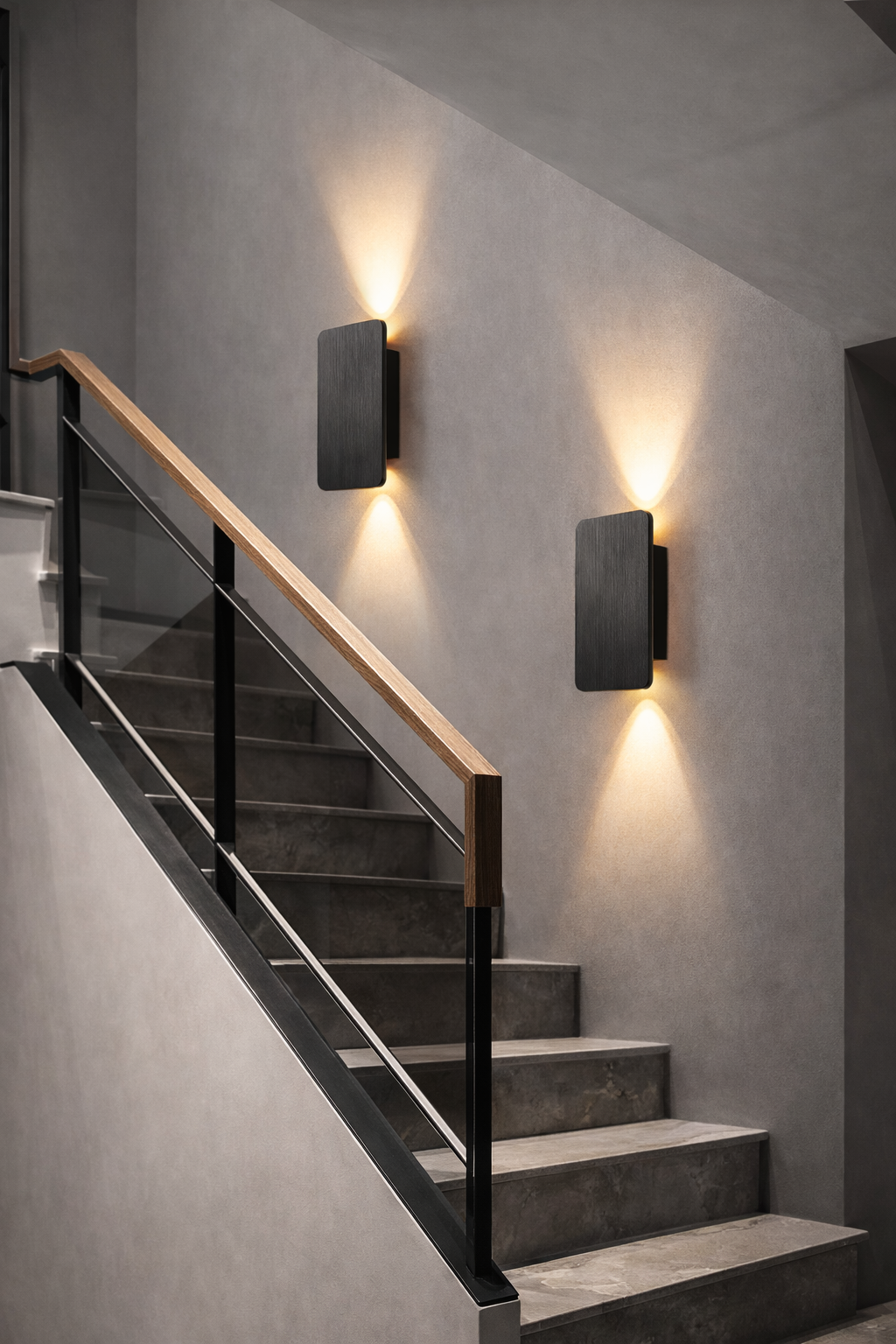 Applique Murale LED Rectangle en Métal Noir