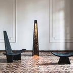 Lampadaire moderne Akseli en Noir marbre
