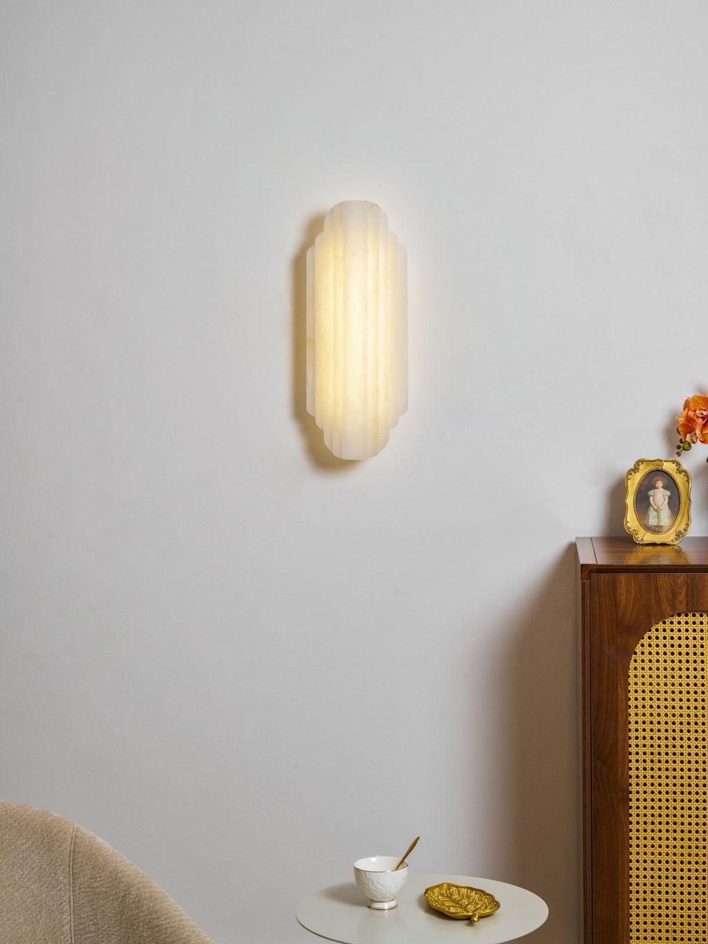 Applique murale moderne Vas en Albâtre Blanc