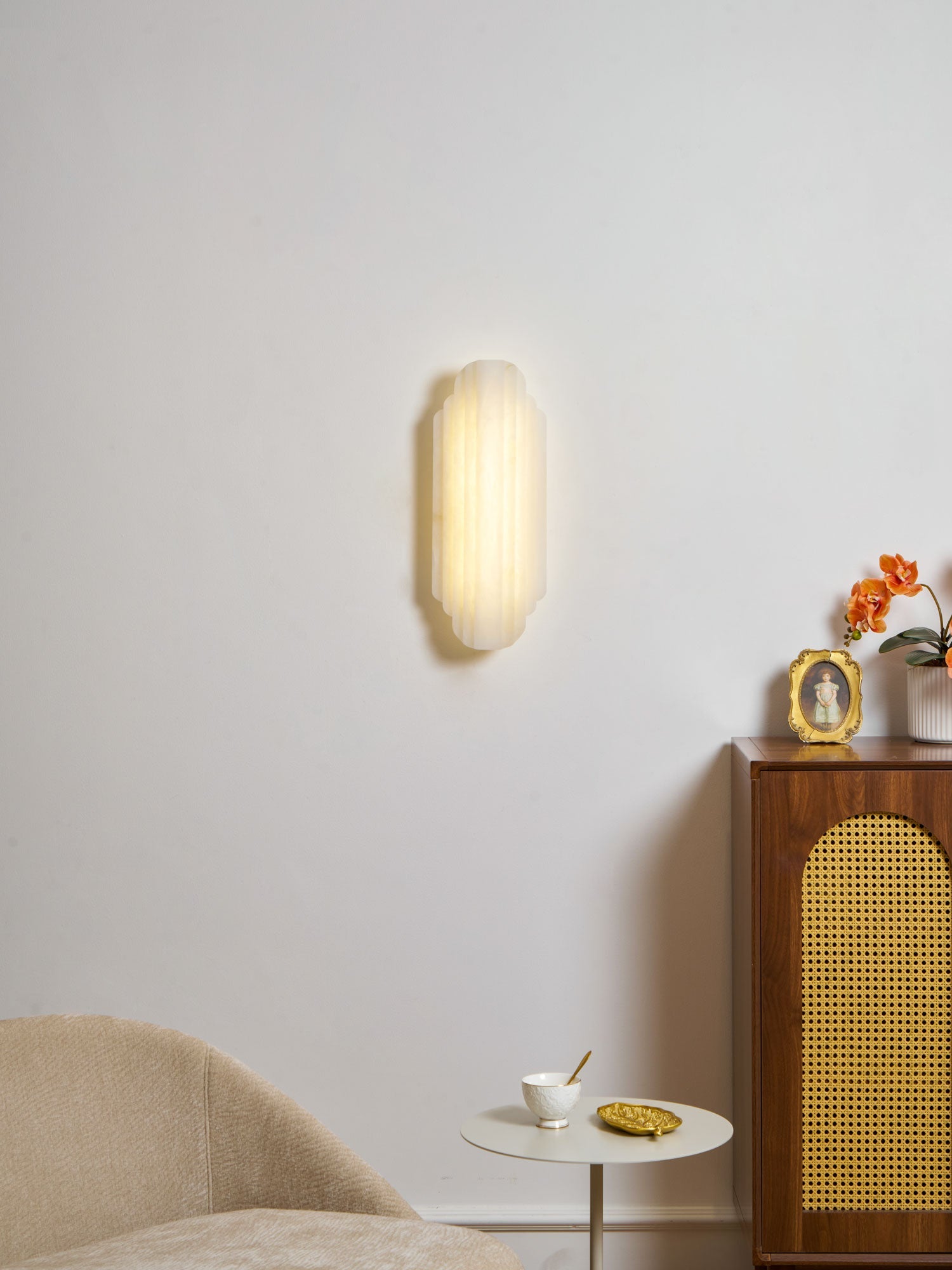 Applique murale moderne Vas en Albâtre Blanc