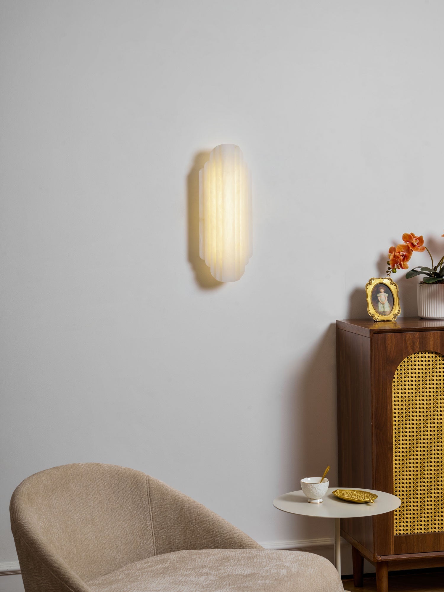 Applique murale moderne Vas en Albâtre Blanc
