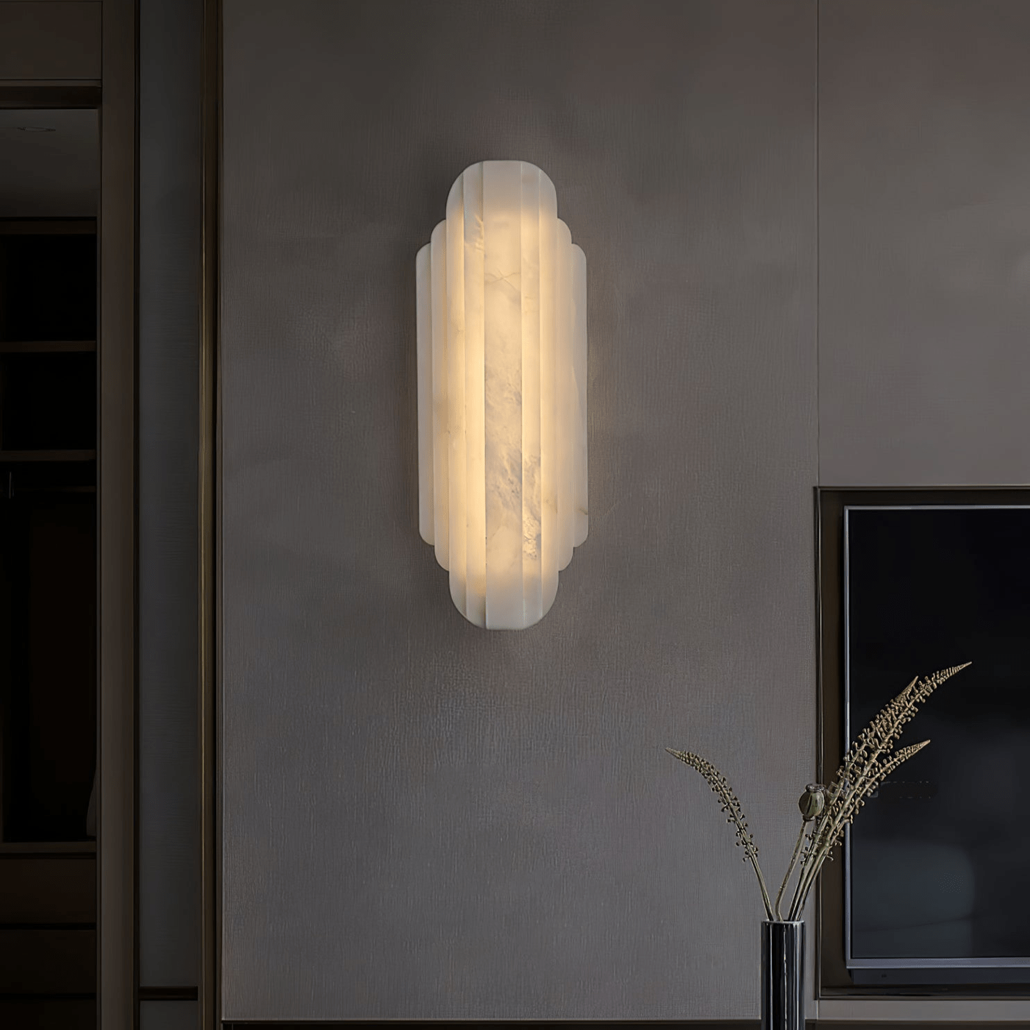 Applique murale moderne Vas en Albâtre Blanc