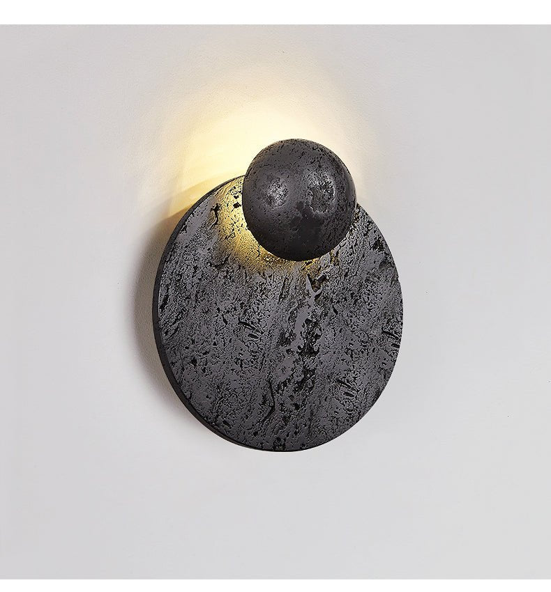 Applique murale moderne Arvid en Noir travertin