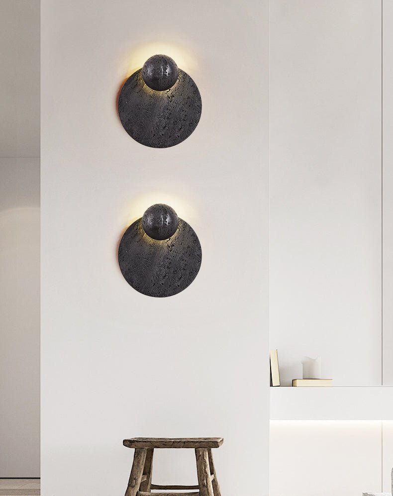 Applique murale moderne Arvid en Noir travertin