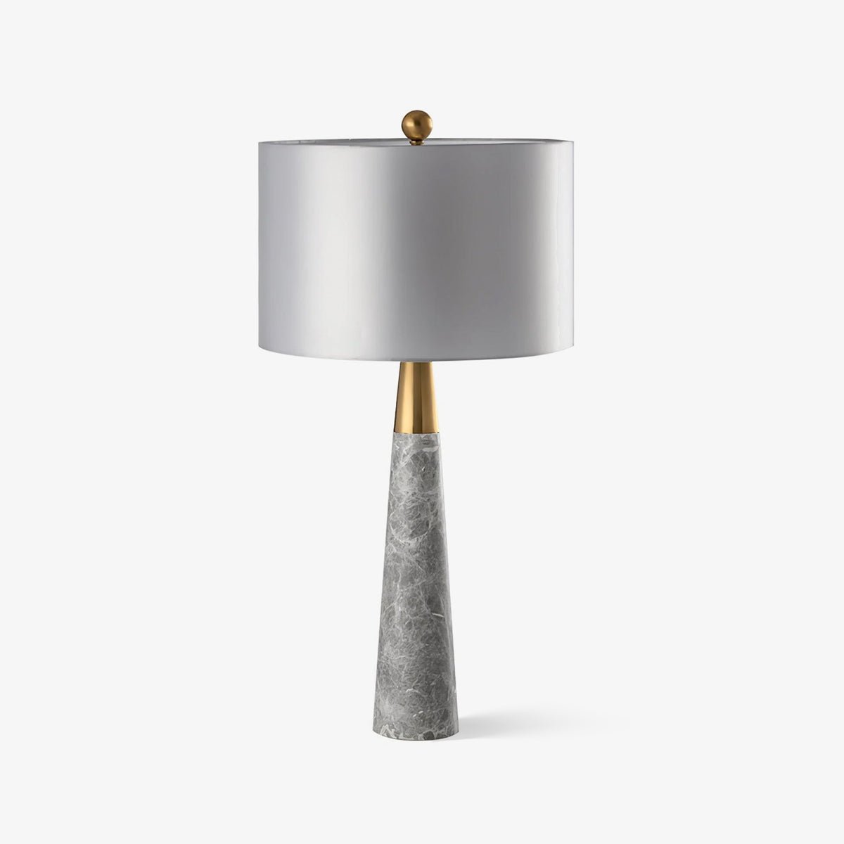 Lampe à poser moderne Buckley en Métal, Marbre Doré et gris