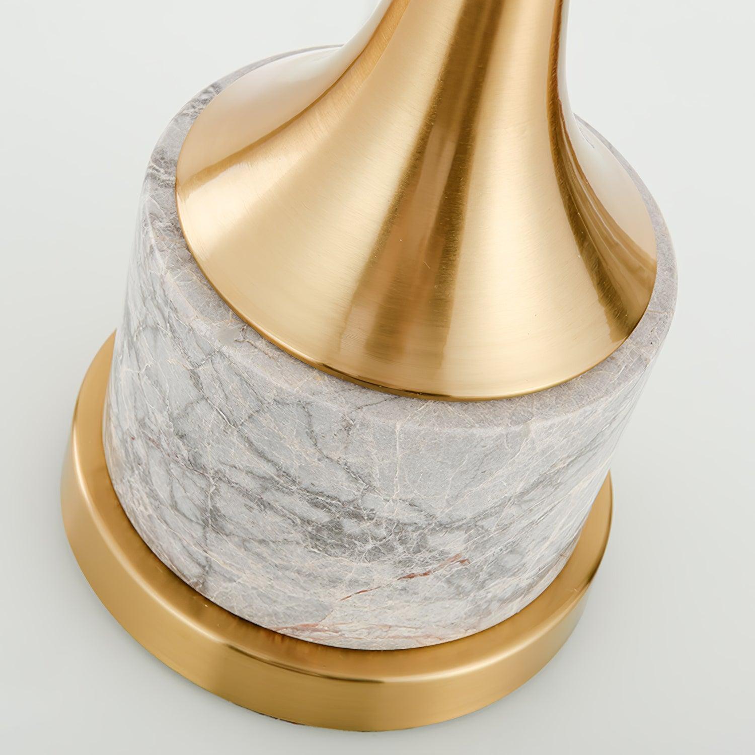 Lampe à poser moderne Buckley en Métal, Marbre Doré et gris