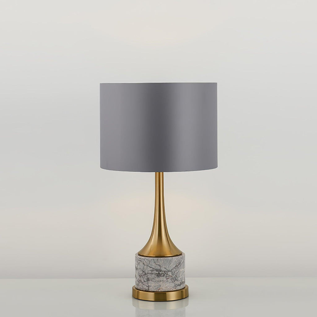 Lampe à poser moderne Buckley en Métal, Marbre Doré et gris