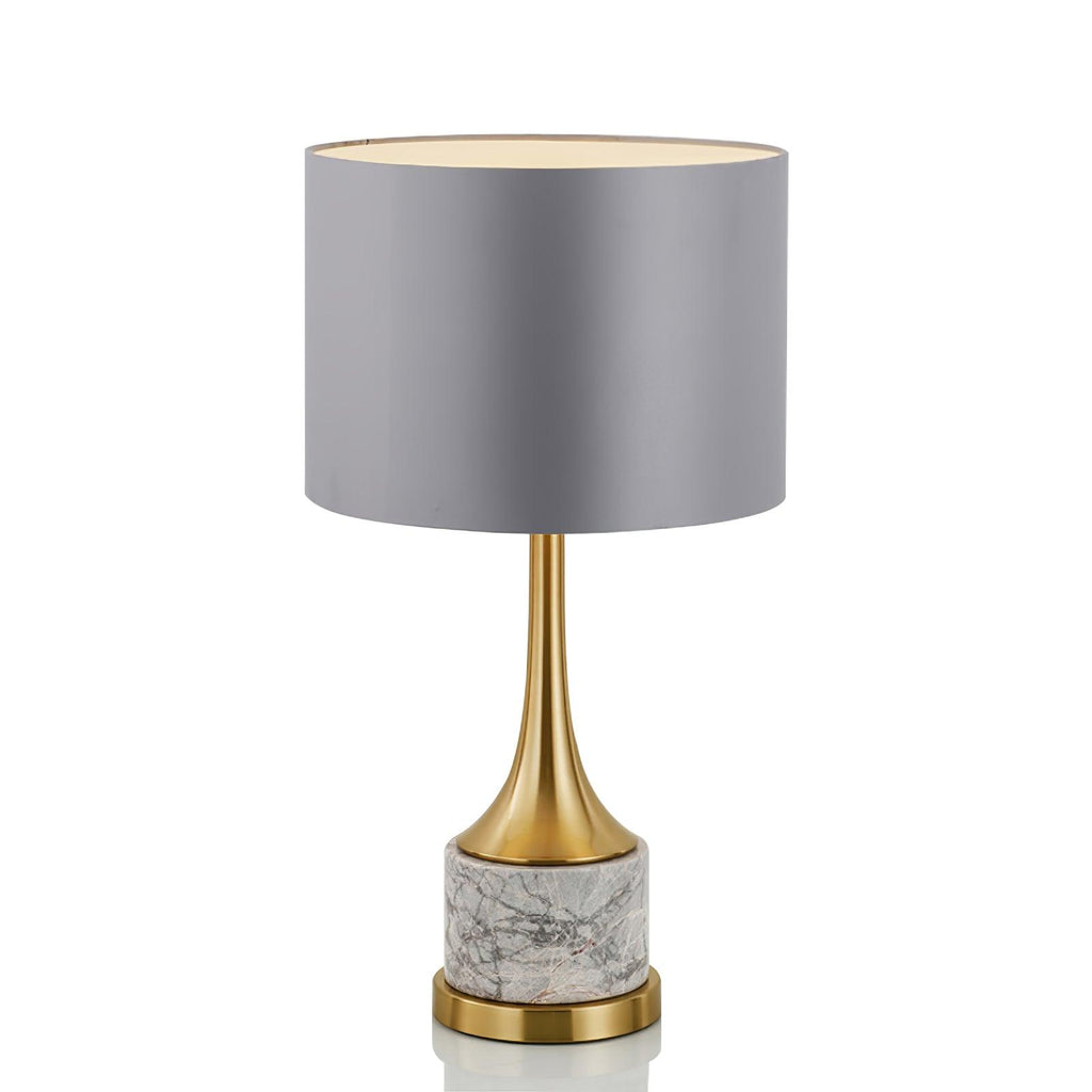 Lampe à poser moderne Buckley en Métal, Marbre Doré et gris