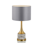 Lampe à poser moderne Buckley en Métal, Marbre Doré et gris