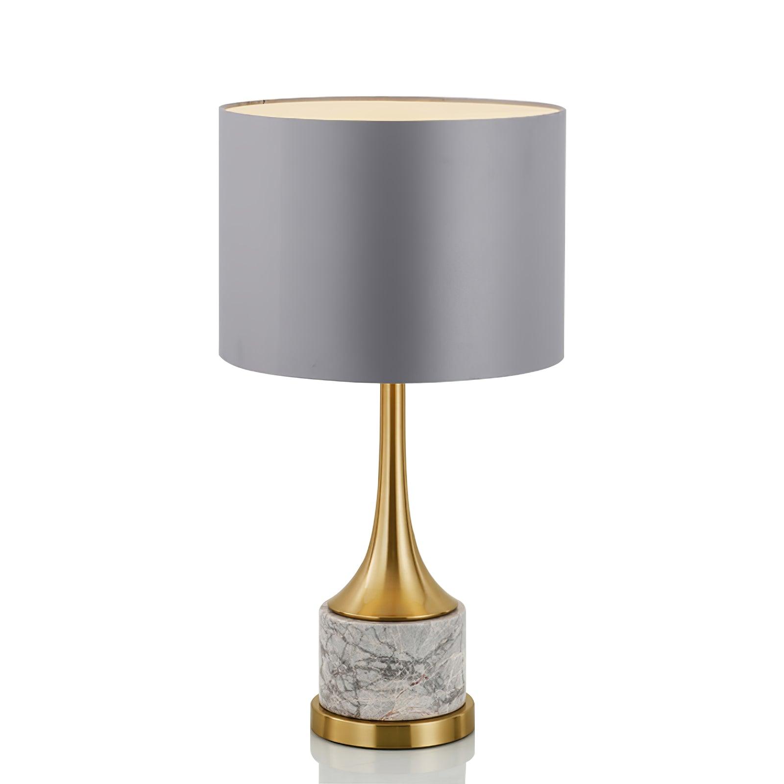Lampe à poser moderne Buckley en Métal, Marbre Doré et gris