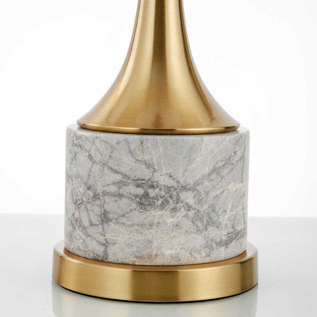 Lampe à poser moderne Buckley en Métal, Marbre Doré et gris