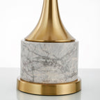 Lampe à poser moderne Buckley en Métal, Marbre Doré et gris