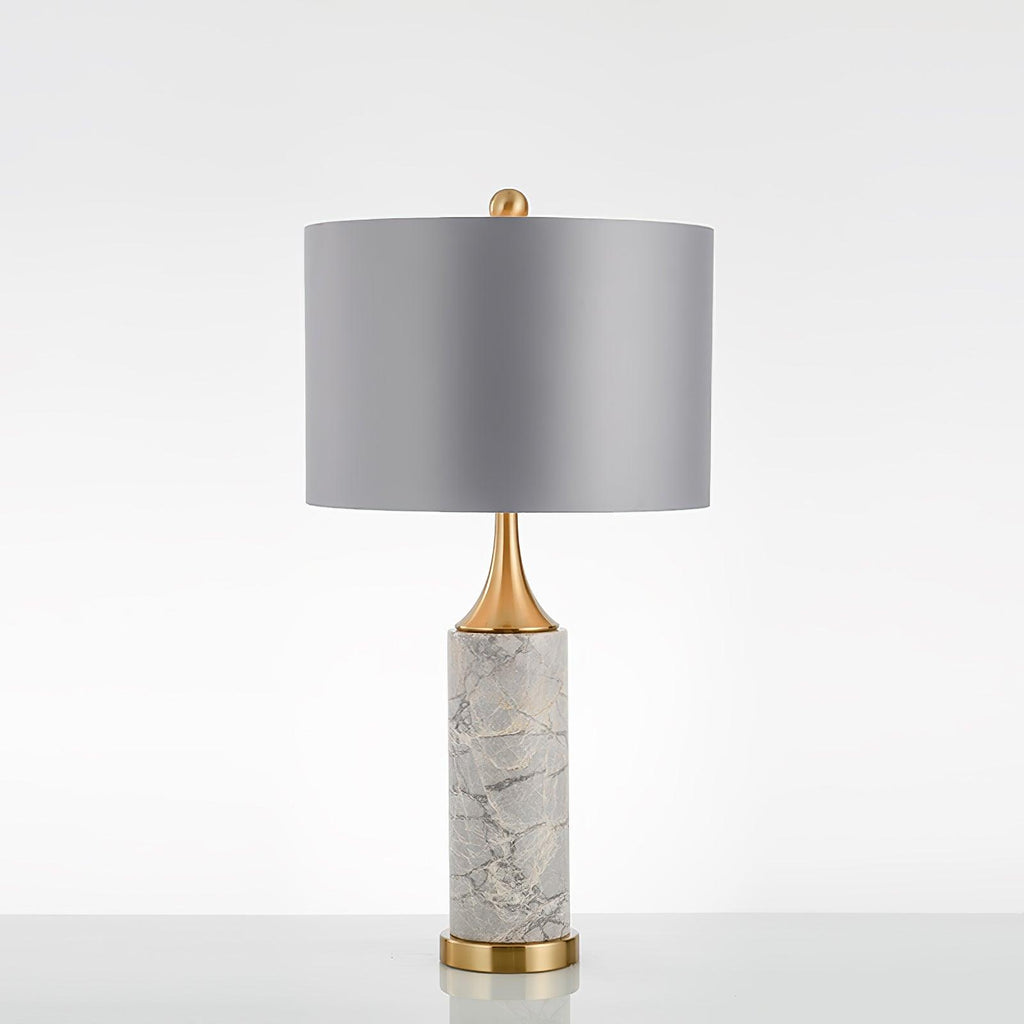 Lampe à poser moderne Buckley en Métal, Marbre Doré et gris