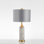 Lampe à poser moderne Buckley en Métal, Marbre Doré et gris