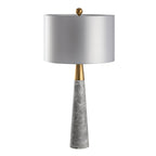 Lampe à poser moderne Buckley en Métal, Marbre Doré et gris