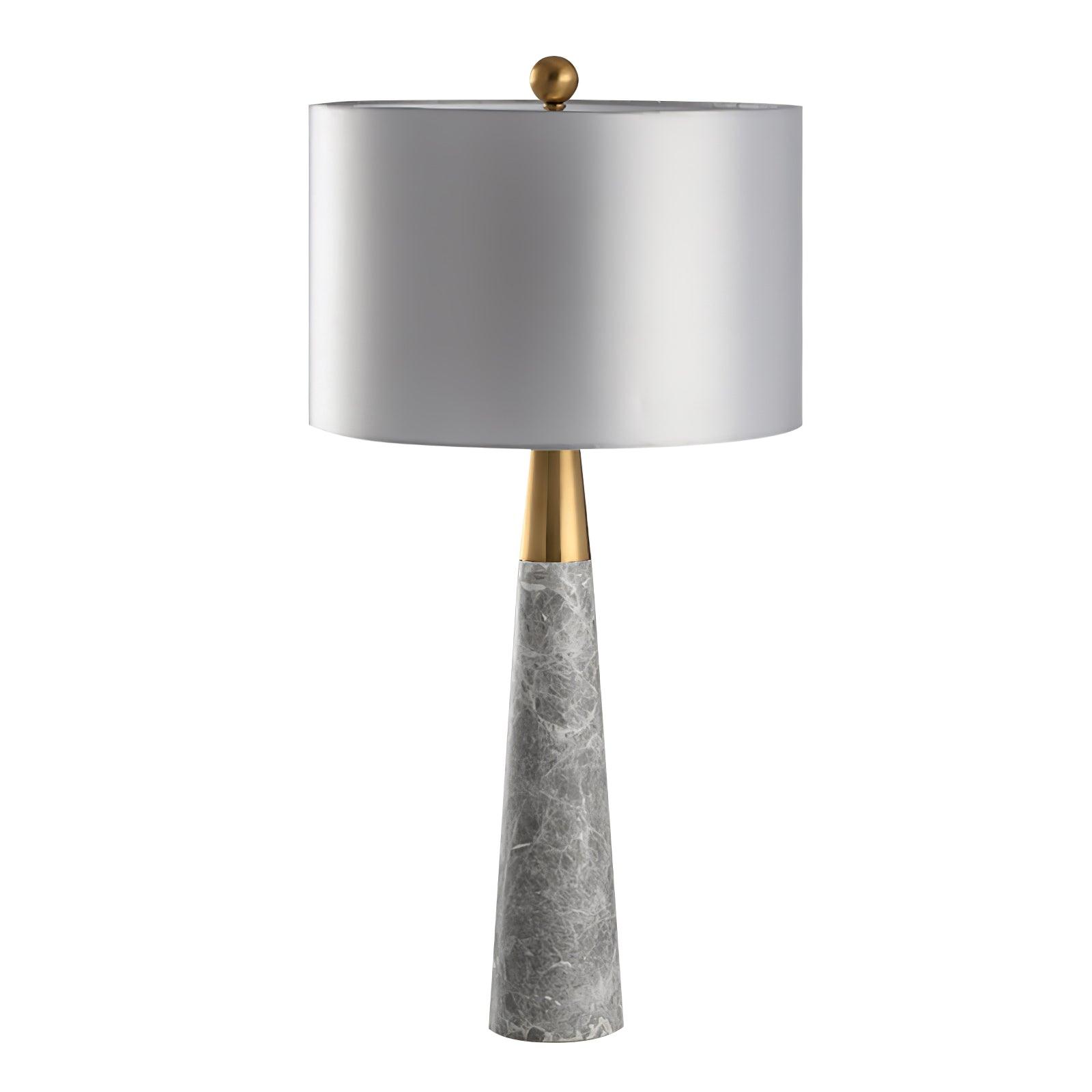 Lampe à poser moderne Buckley en Métal, Marbre Doré et gris