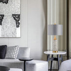 Lampe à poser moderne Buckley en Métal, Marbre Doré et gris