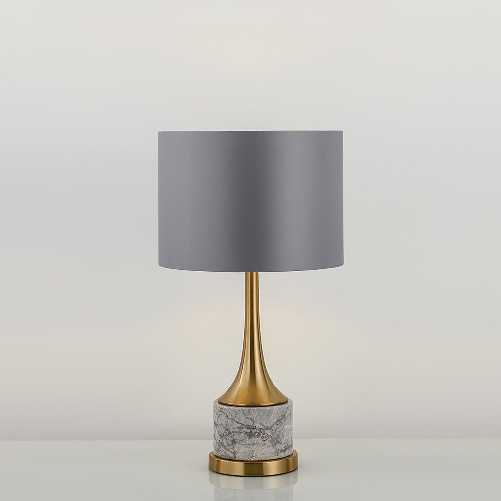 Lampe à poser moderne Buckley en Métal, Marbre Doré et gris