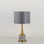 Lampe à poser moderne Buckley en Métal, Marbre Doré et gris