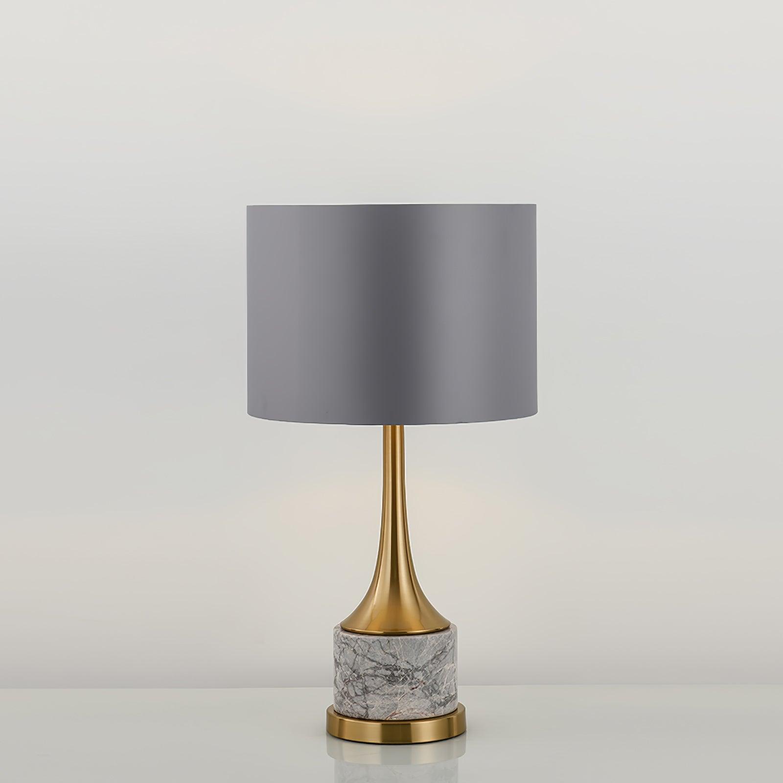Lampe à poser moderne Buckley en Métal, Marbre Doré et gris